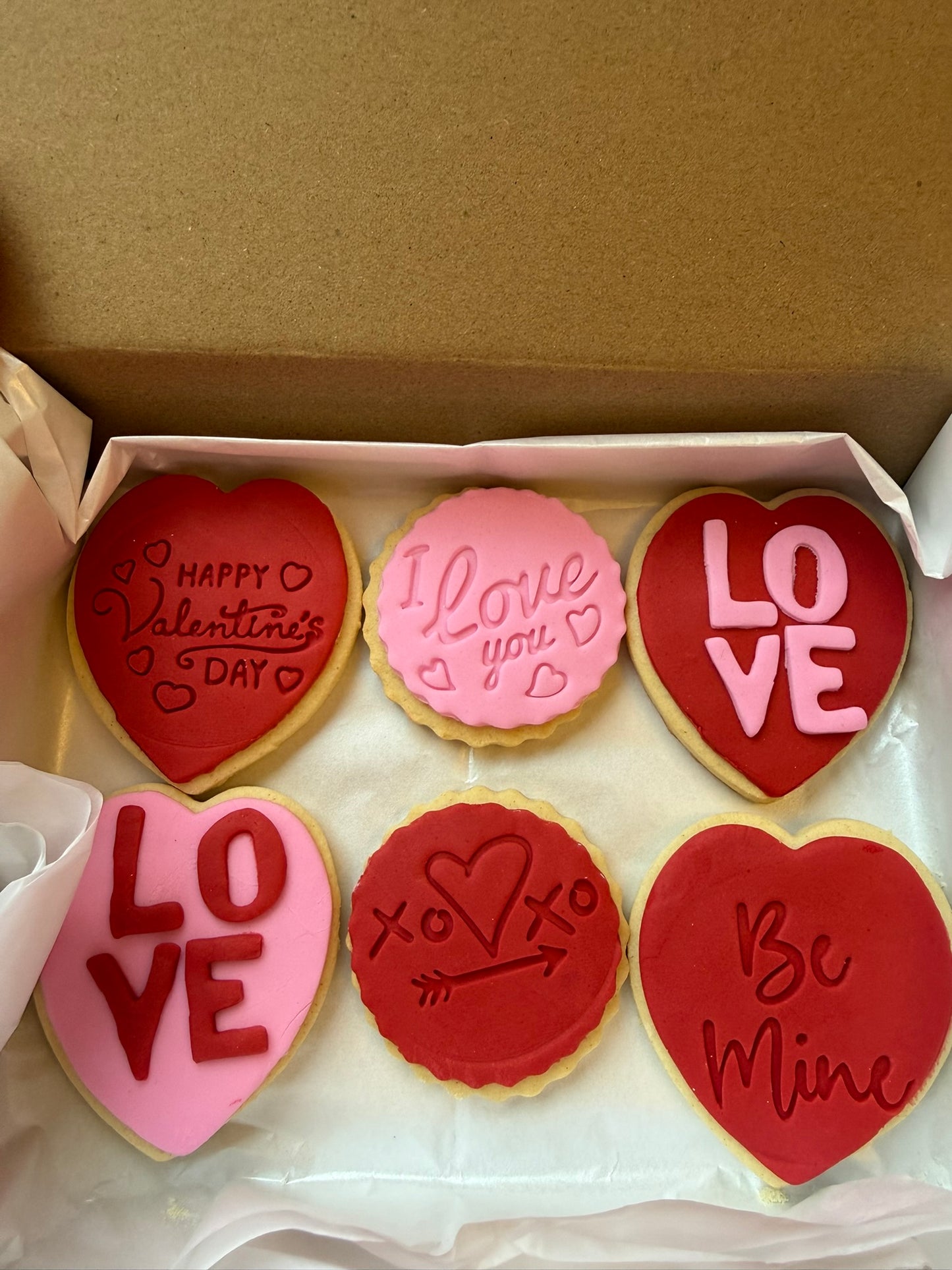 Fondant Valentine Cookie Gift Box - 6 & 8 Pieces