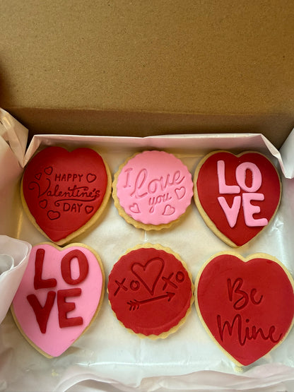 Fondant Valentine Cookie Gift Box - 6 & 8 Pieces