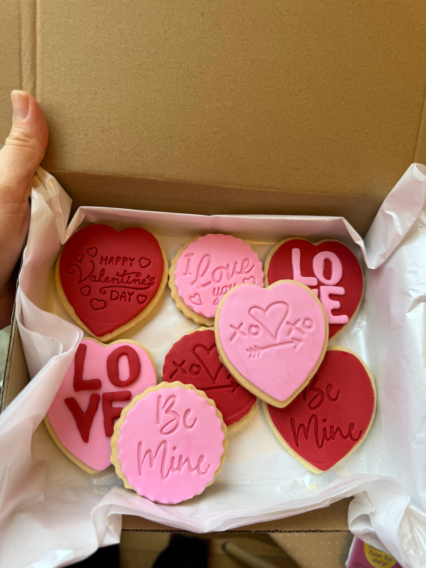 Fondant Valentine Cookie Gift Box - 6 & 8 Pieces
