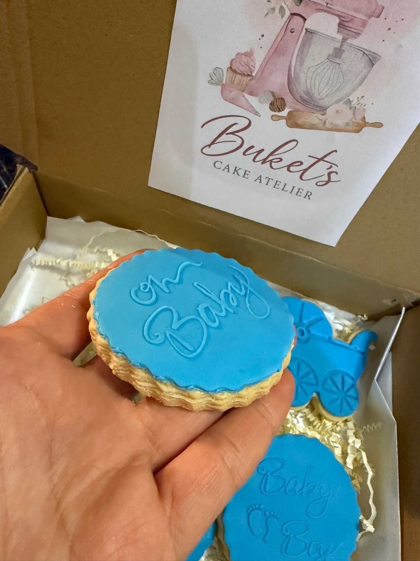 Custom Baby Shower Cookies – Gender Reveal, New Baby Gift - Buket's Cake Atelier