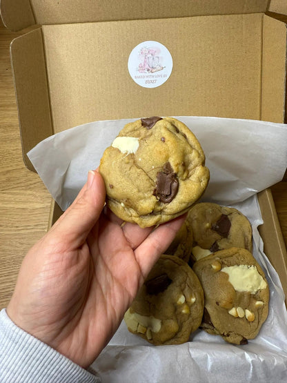 NYC Style Giant Chunky Chocolate Cookies Box of 6 - Freshly Home Baked - Custom Stuffed Cookies - Gift Box - Baked Fresh On Dispatch Day - Buket's Cake Atelier