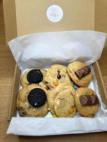 NYC Style Giant Chunky Chocolate Cookies Box of 6 - Freshly Home Baked - Custom Stuffed Cookies - Gift Box - Baked Fresh On Dispatch Day - Buket's Cake Atelier